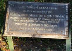 Plaque commemorating the visit of Queen Elizabeth to the school. Photo: Ryan Truscott