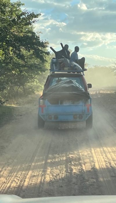 Overloaded taxi! Photo by Irene Staunton